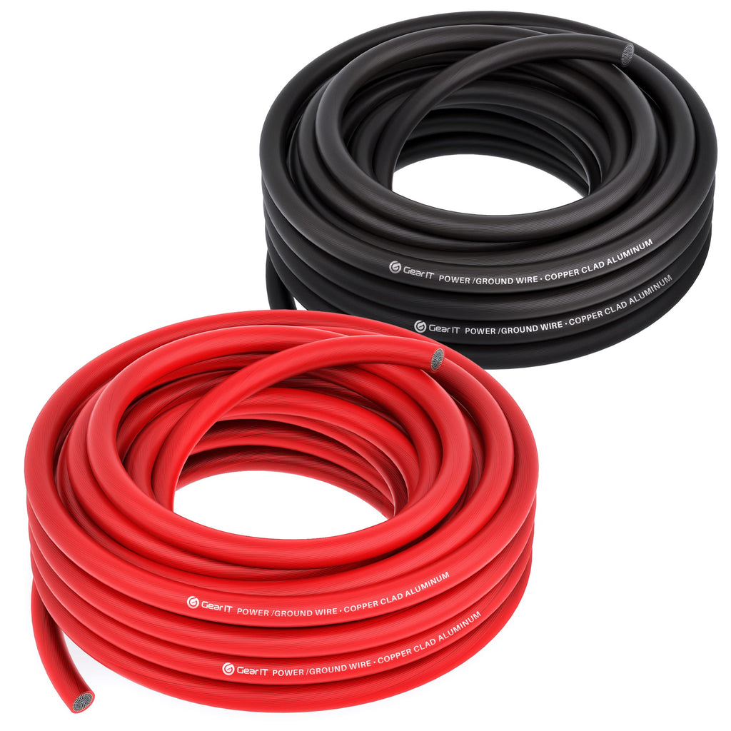 GearIT 16 Gauge Wire (50ft Each - Black/Red) Copper Clad Aluminum CCA - Primary Automotive Power/Ground for Battery Cable, Car Audio, Trailer Harness, Electrical - 100 Feet Total 16ga AWG Wire 16 Gauge (50ft Each - Black/Red)