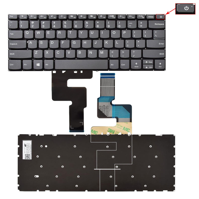 SUNMALL Replacement Keyboard Compatible with Lenovo Ideapad 120S-14IAP 130S-14IGM 320-14ISK 320S-14IKB 320S-14KBR 320S-15IKB 330-14IGM 520S-14IKB S130-14IGM S145-14IWL Grey US Layout