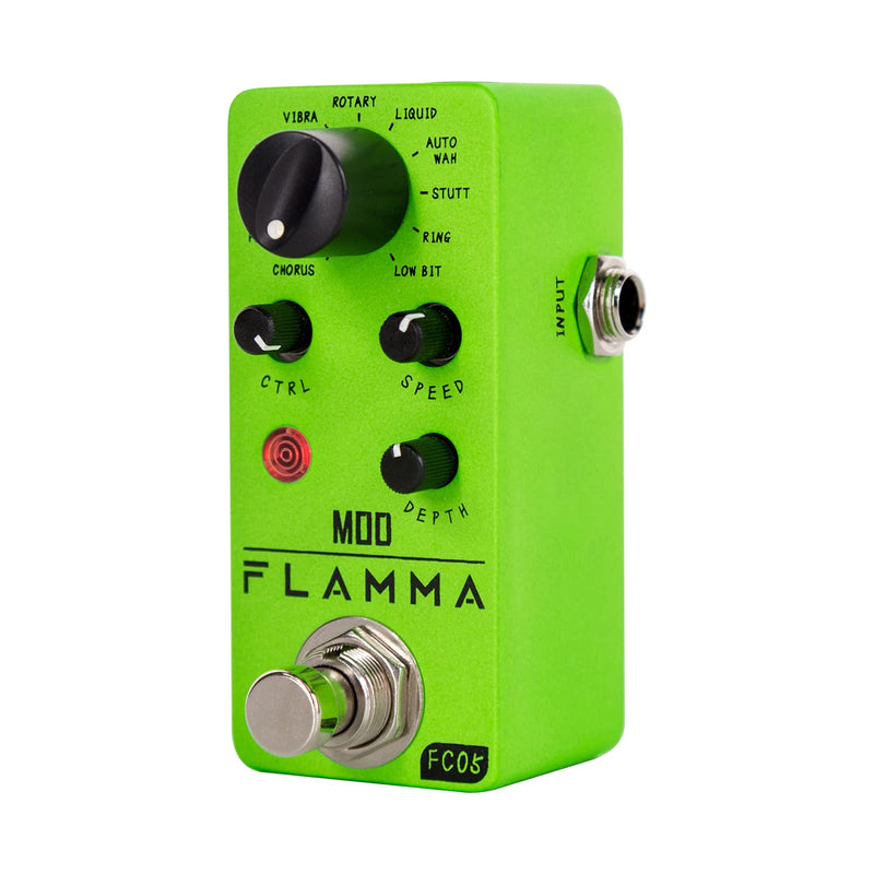 FLAMMA FC05 Mini Modulation Pedal with Chorus Flanger Tremolo Phaser Vibrato Rotary Liquid Autowah Stutter Ring LowBit FC05 Modulation