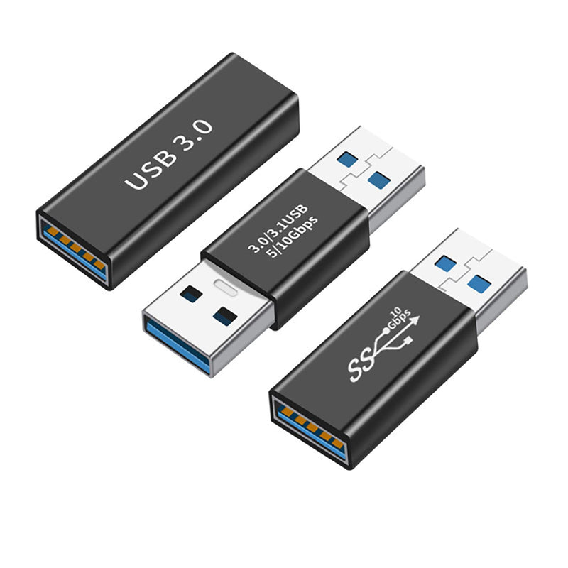EBEETECH 3kinds of USB 3.0 apters kit, USB 3.0 Female to Female and Male to Male and Female to Male, high Speed Convert Extension Coupler Connector converte,black