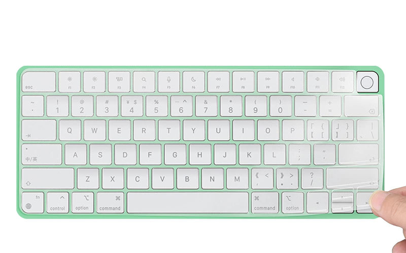 Keyboard Cover Skin for 2021 Apple iMac 24 inch Magic Keyboard with Touch ID, iMac 24 inch 2021 Accessories, Ultra Thin TPU Apple iMac 24 inch A2449 Waterproof Keyboard Protector-Clear/Transparent
