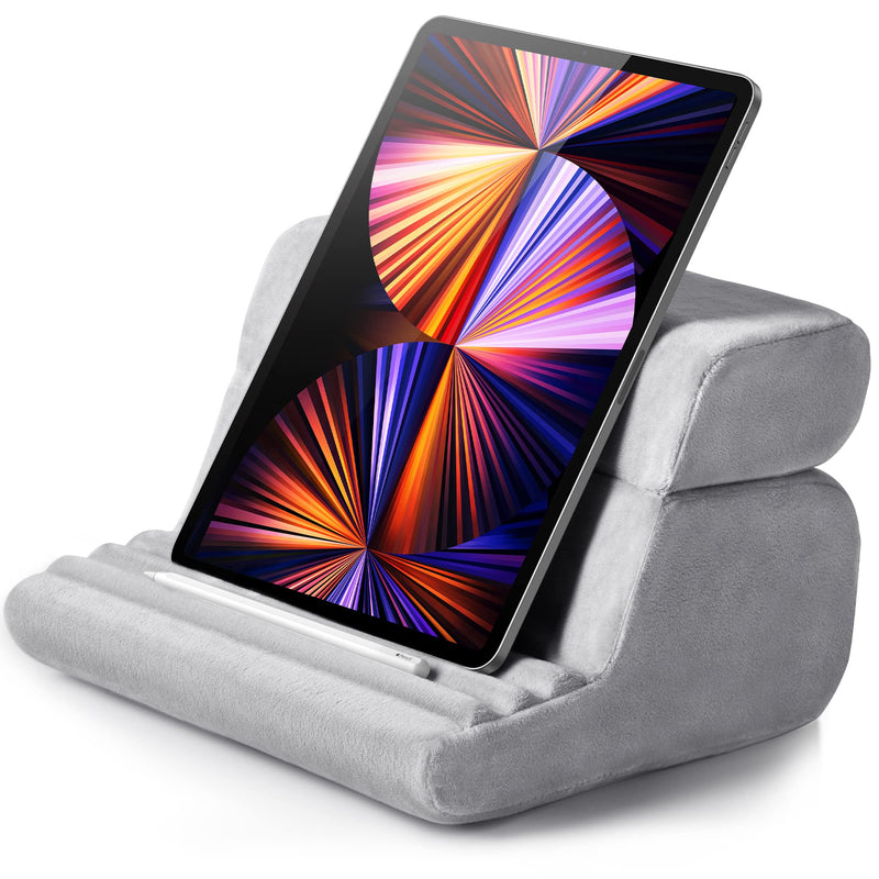 UGREEN Tablet Pillow Stand for Lap Soft Holder Bed with 3 Viewing Angles Adjustable Home Office Accessories Compatible with iPad Pro12.9 11 10.5 9.7 iPad Mini iPad Air iPhone 15 14 E-Reader Grey