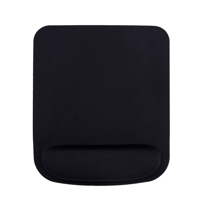 WYGCH Office Desk Pad with Wrist Support,Monochrome Waterproof Leather Mouse Pad,Non-Slip Silicone Base for Computer,Laptop, Home,Office & Travel,(250*211*23mm Black)