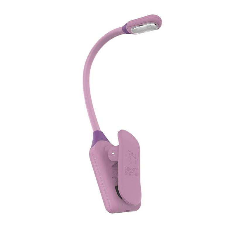 Mighty Bright The Original WonderFlex Book Light, Warm Eye Care LEDs, Flexible, Durable, Dimmable, Clip-On Light, for Kids, Reading, Bookworms, Read in Bed, Batteries or Micro USB (White) Lavender