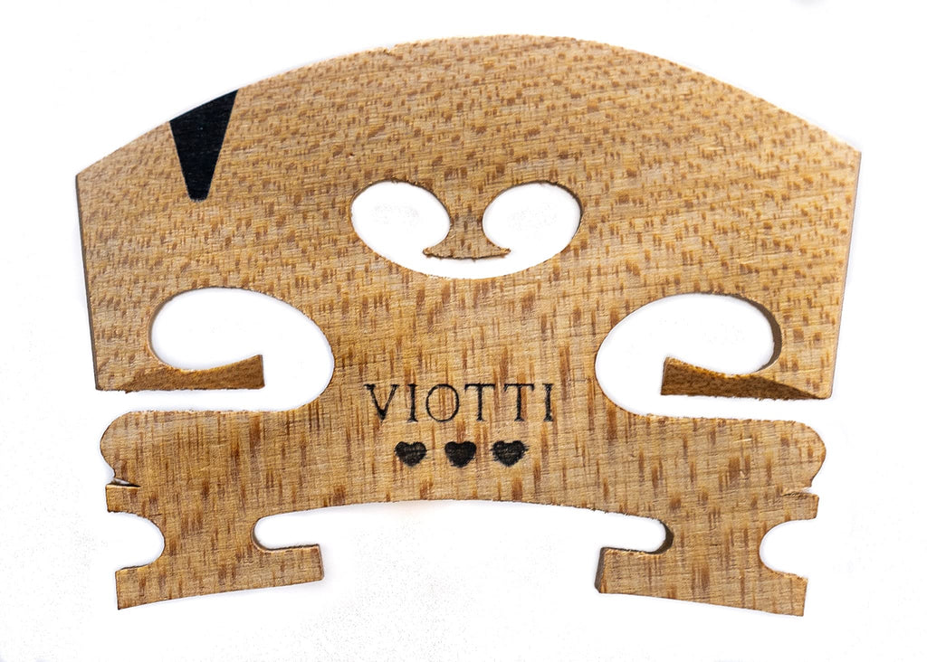 Viotti Violin Bridge 4/4: Finer Grade Solid Maple Violin Bridge, Pre-Cut & Pre-Fitted to Fit Most 4/4 Violins, Crafted by Highly Skilled Experts for Sharper Sound, Volume, Beauty & Clarity