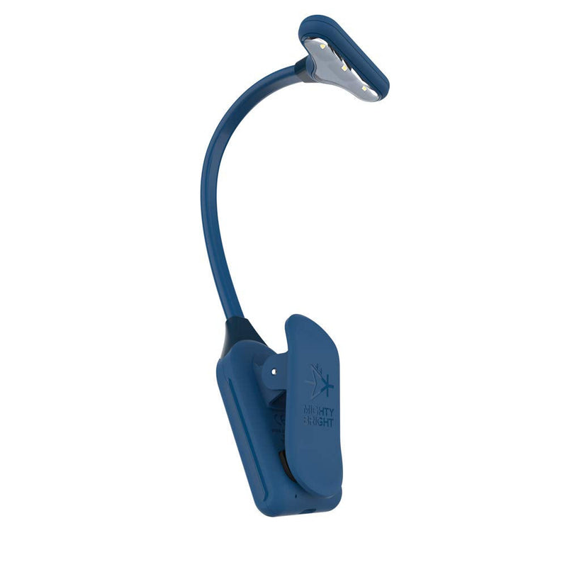 The Original Mighty Bright NuFlex Book Light, Warm Eye Care LEDs, Flexible, Durable, Dimmable, Clip-On Light, for Kids, Reading, Bookworms, Read in Bed, Batteries or Micro USB (Midnight Blue) Midnight Blue