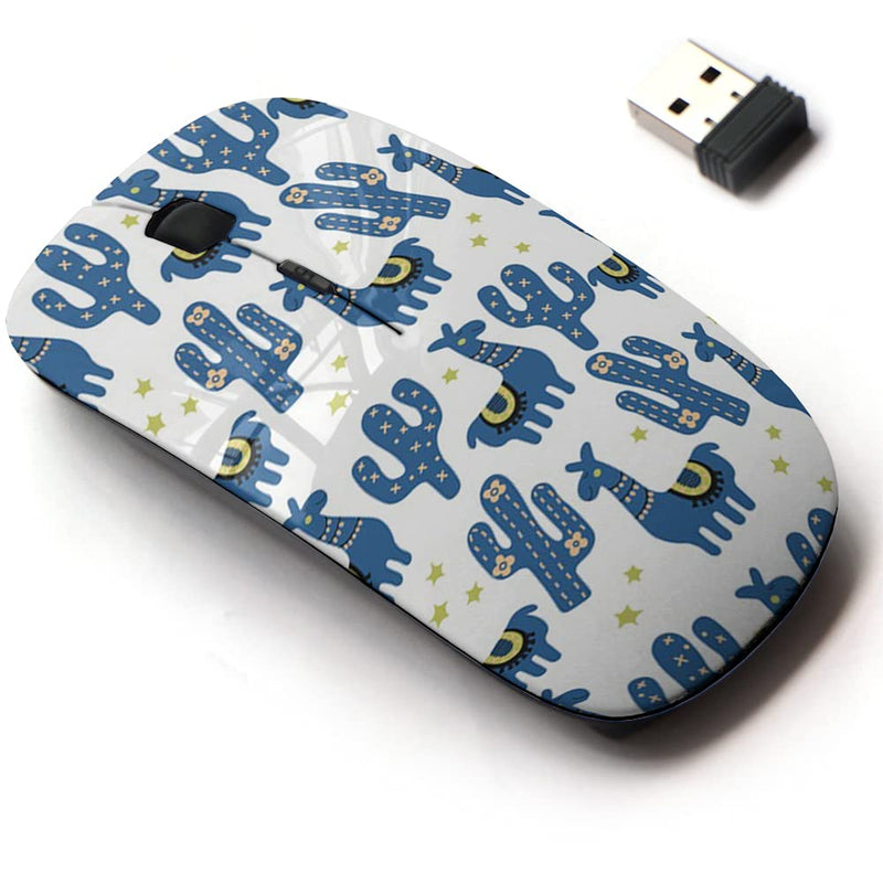 2.4G Wireless Mouse with Cute Pattern Design for All Laptops and Desktops with Nano Receiver - Kids Fun Characters Texture Mexico