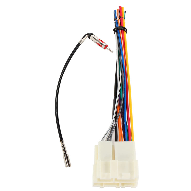 RED WOLF Radio Wiring Harness with Antenna Adapter Plug for 1989-2002 Chevy GMC Buick Cadillac Aftermarket Stereo Install Connector Kit Radio harness+ GM10 antenna adapter