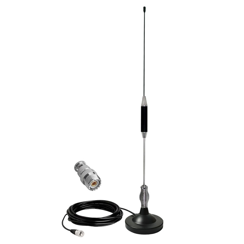 27MHz CB Radio Antenna Full Kit Heavy Duty Magnetic Mount PL259 & BNC Male Connector Car Truck Mobile Base Station Antenna, Compatible with President Midland Cobra Uniden Radio