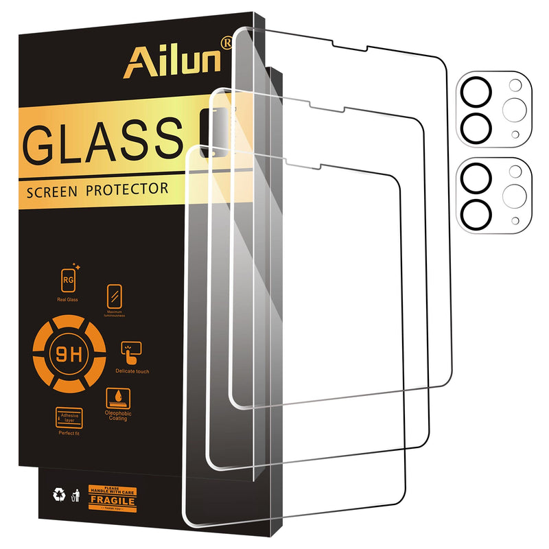 Ailun Screen Protector for iPad Pro 11 inch 2022/2021/2020 (4th/3rd/2nd Generation) 3 Pack + 2 Pack Camera Lens Protector,Tempered Glass,Face ID & Apple Pencil & Case Compatible [5 Pack] 1