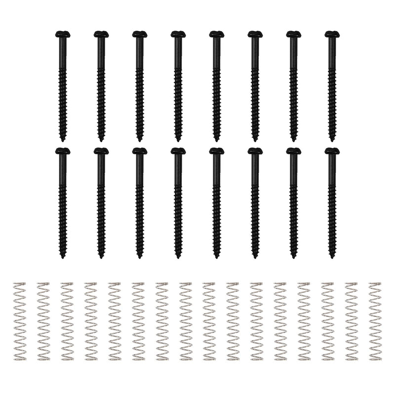 32Pcs Yootones Bass Pickup Mounting Screws Springs Compatible with P Bass Jazz Bass or P90 Pickups (Black) Black