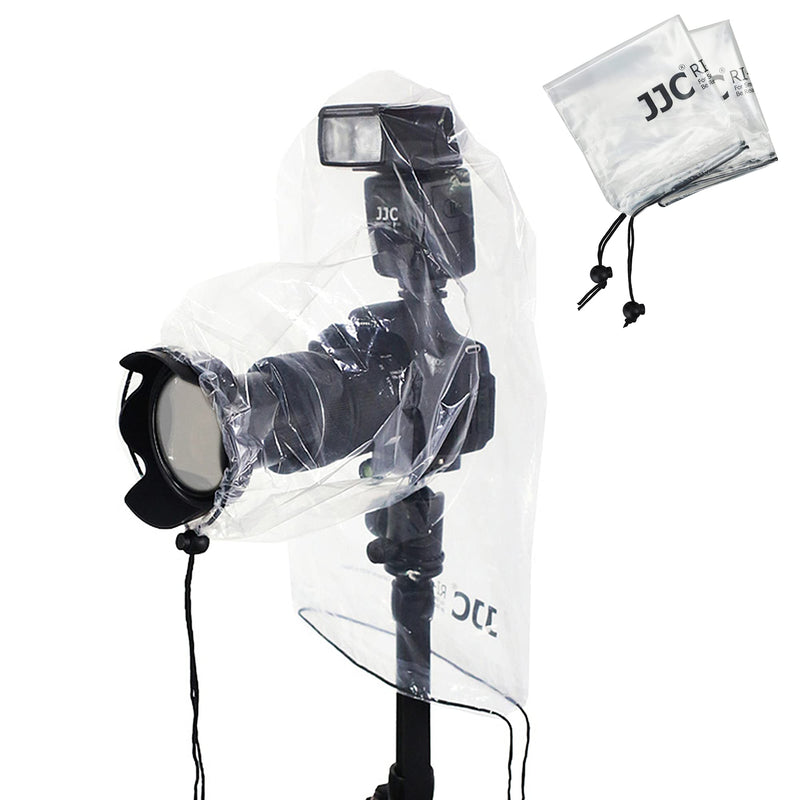 2 Pack Camera Lens Rain Cover Raincoat with Flash Clear Dust Proof Sleeve Protection for Canon EOS 4000D 1200D 90D 80D 77D 70D 5D 6D 7D Mark II R10 R7 R5 R6 Rp R Rebel T8i T7i T7 T6i SL3 SX70 SX60 HS (2 Pack)for Camera with Flash