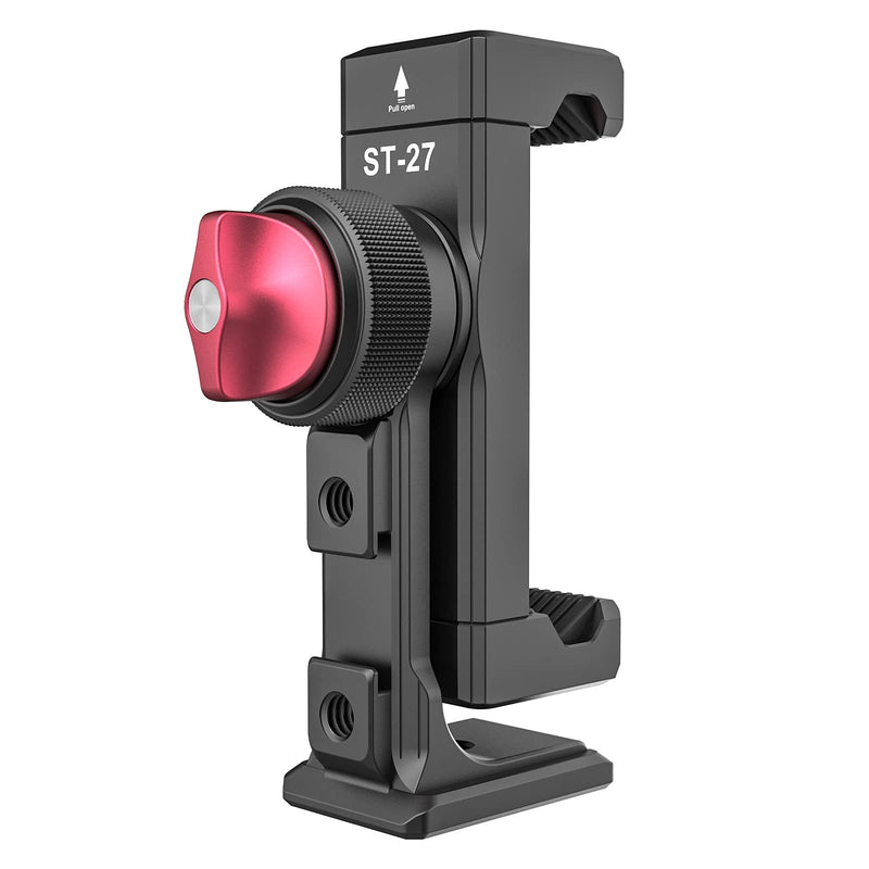 [AUSTRALIA] - Metal Phone Tripod Mount 3 Cold Shoes & Arca Port, 360° Smartphone Tripod Adapter for iPhone 17 16 15 Cell Phone Stand Holder for Desktop Video Live Streaming Vlogging Rig ST-27 