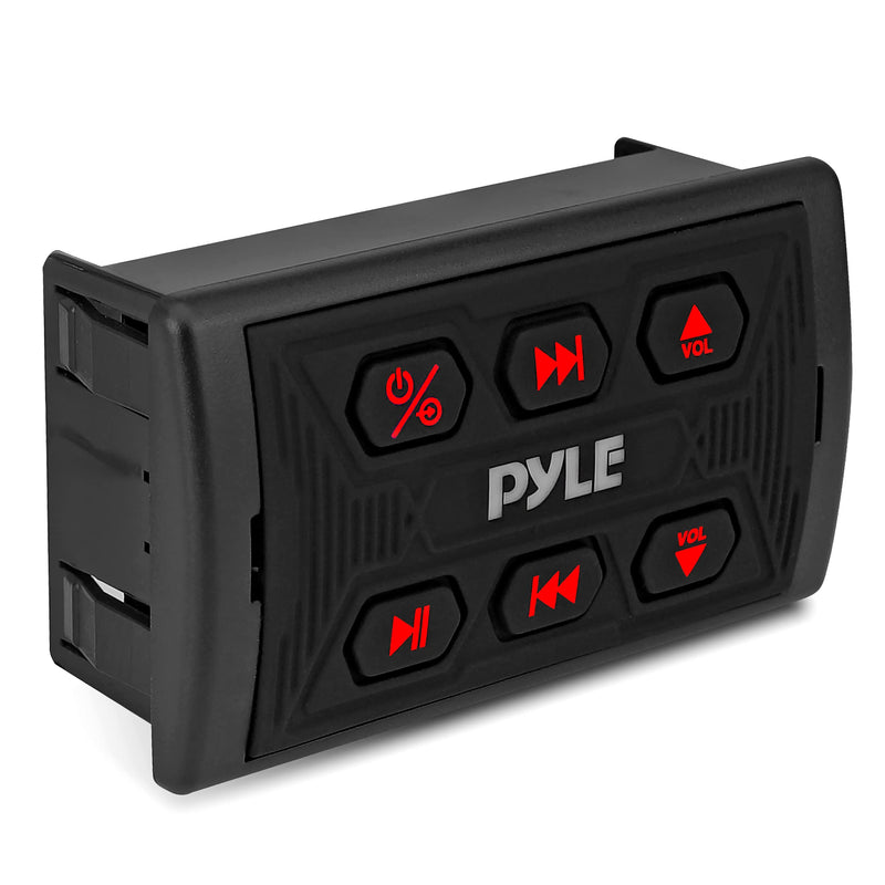 Pyle PLMRBTSQ1 Bluetooth Car Radio, Waterproof Marine Receiver, USB & AUX Inputs, IPX6 Rated, Universal Mounting, Includes 3.5mm Cable, Wireless Range 30ft