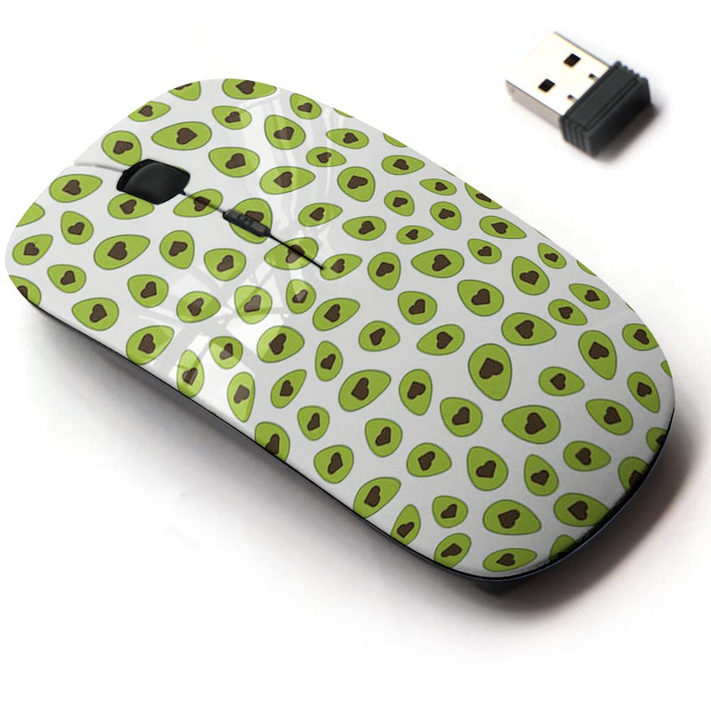 2.4G Wireless Mouse with Cute Pattern Design for All Laptops and Desktops with Nano Receiver - Avocado Halves