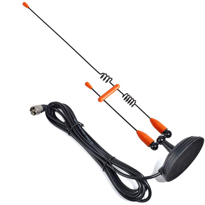 [AUSTRALIA] - HYS Amateur Antennas Dual-Band VHF 144/UHF 430MHz Magnetic Base Mobile Antenna W/13 ft RG58 Coax Cable UHF-male/PL259 for Motorola Kenwood Midland SO239 Mobile Radios (Orange&Black) Orange&Black 