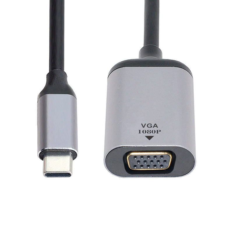 ChenYang CY Monitor Adapter 1080p 60hz USB C Type C Male to VGA Female Cable for Tablet & Phone & Laptop VGA Grey
