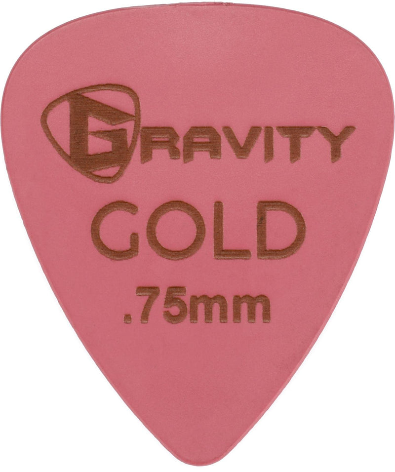 Gravity Gold Series Guitar Picks - Perfect For Beginners & Professionals | Pack of 4 .75mm pink