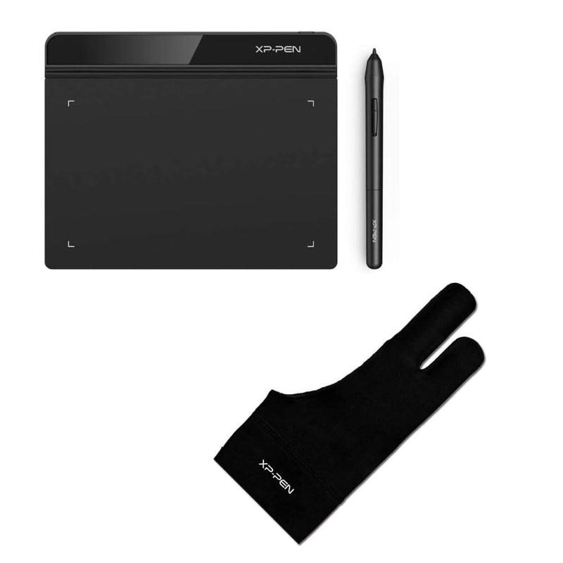 Drawing Tablet XPPen StarG640 Digital Graphic Tablet 6x4 Inch Art Tablet & Professional Artist Glove 2-Fingers Glove (Size S) Black