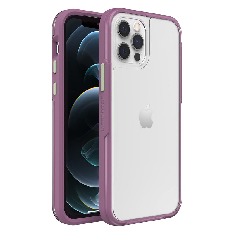 LifeProof See Case for iPhone 12 / iPhone 12 Pro, Shockproof, Drop Proof to 2 Meters, Ultra-Slim, Protective Thin Clear Case, Sustainably Made, Clear/Purple Emoceanal (Clear/Green/Purple)