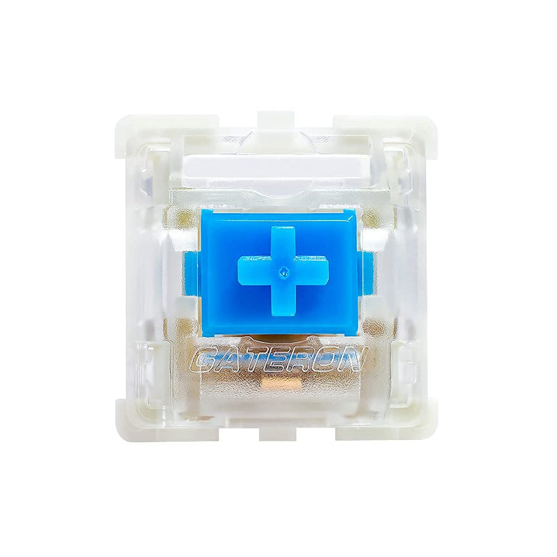 66 Pieces Gateron KS-9 Blue Switches for Mechanical Keyboards, 3-pin White-Shell Supporting SMD RGB Light
