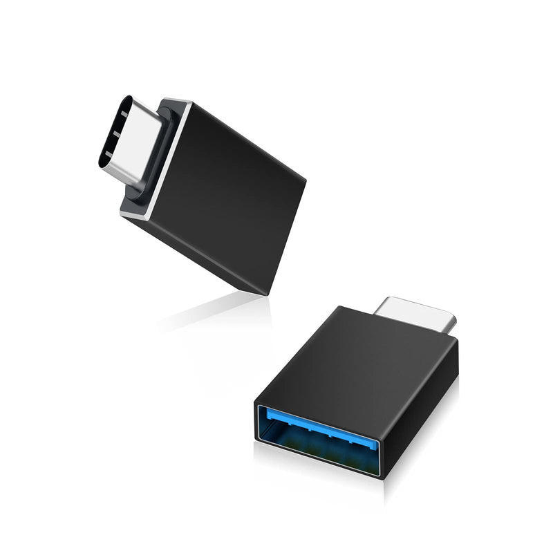 USB C to USB Adapter (2 Pack) USB C Male to USB 3.1 Female Adapter High-Speed Data Transfer Compatible with iMac 2021 iPad Pro,MacBook Air 2020,iPad Pro 2020 and More Type-C Devices black