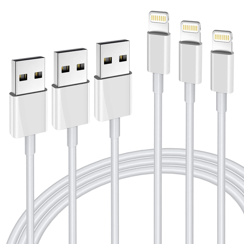 iPhone Charger 3Pack Apple MFi Certified, Lightning Cable 6FT Compatible with iPhone 12 Mini Pro Max SE 11 Xs Max XR X 8 7 6 Plus 5S iPad Pro Airpods White