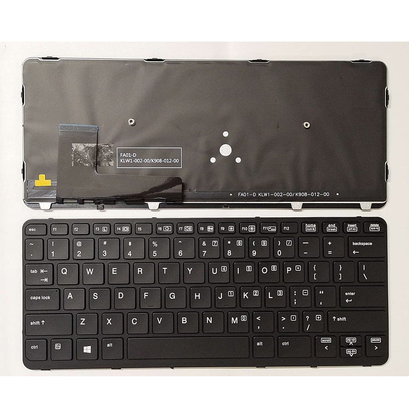 LXDDP Laptop Replacement US Layout Backlit Keyboard for HP EliteBook 720 G1 720 G2 725 G2 820 G1 820 G2 Black Frame（Without Pointer）