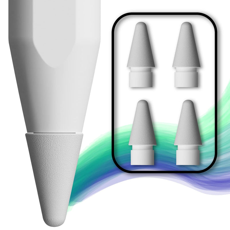 IFELI Low-Friction All-in-One Silicone Tip Replacement for Apple Pencil (4pcs 1set) | Silicone Pen Nibs for iPad Pencil | (4pcs White) 4pcs White