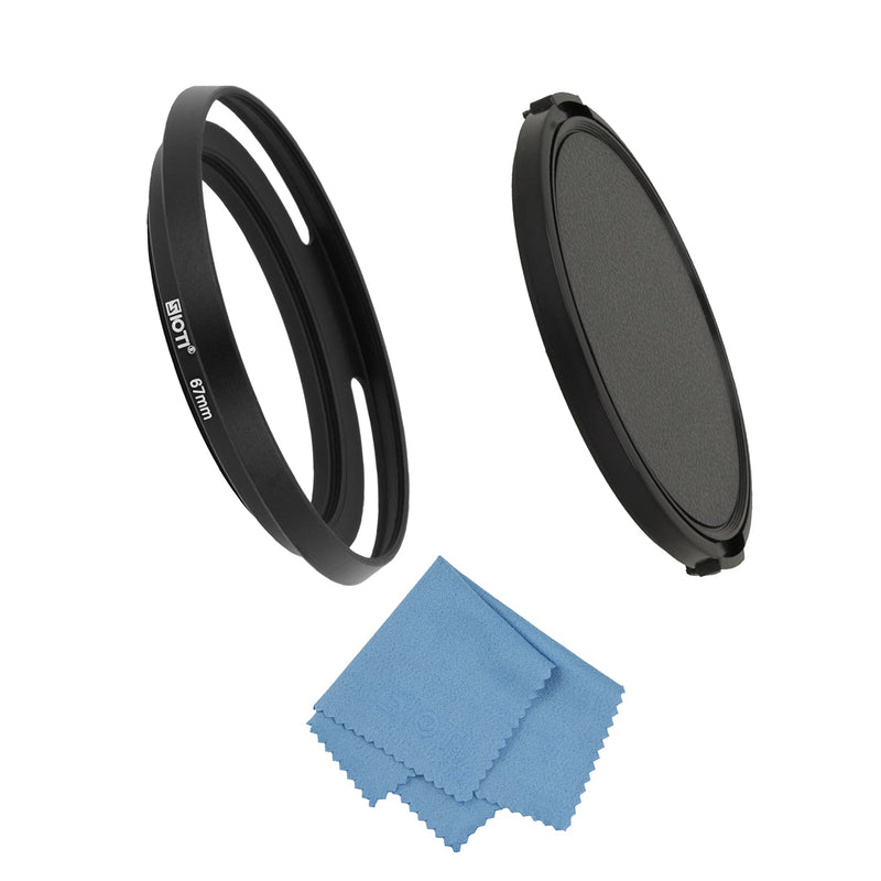 [AUSTRALIA] - SIOTI 67mm Lens Hood, Oxidation Matte Anti Reflective Treatment, Aluminum Alloy, with 1 * 77mm Lens Cap, Compatible with Sony/Canon/Nikon/Fuji etc >24mm Camera Lens Wide Angle-Hollow 