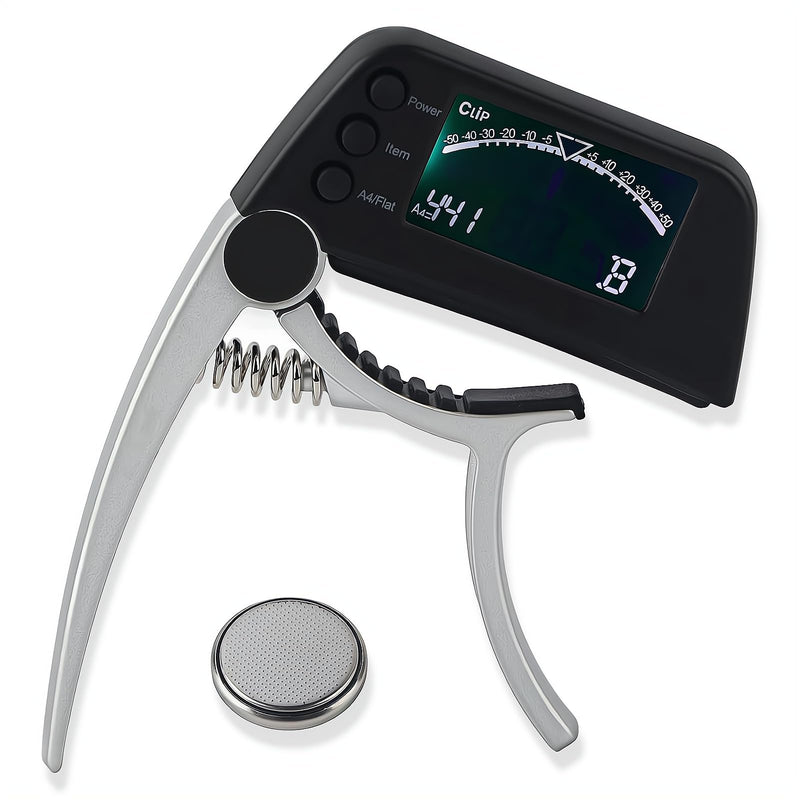 [AUSTRALIA] - Guitar Capo Tuner 2 in 1 Clip on Tuner and Capo with Large LCD Display Accurate Tuning for Acoustic Electric Bass Ukulele Violin Banjo 