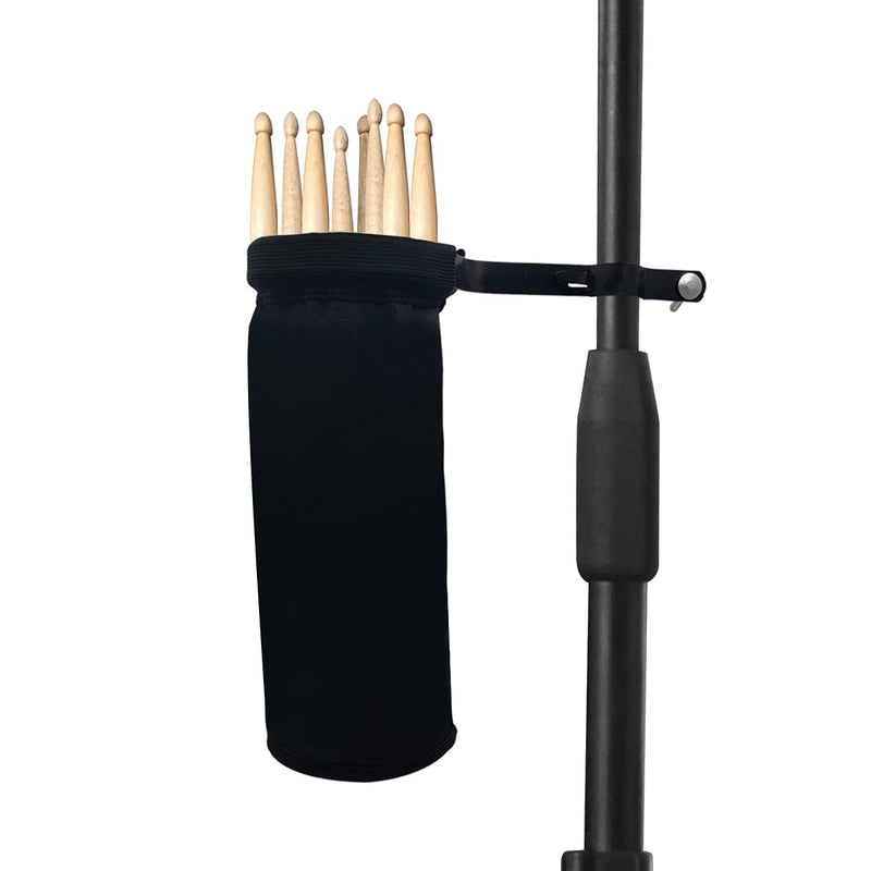 [AUSTRALIA] - Drumstick Container Bag, Drum Stick Holder Drumstick Nylon Bag for Drum Set Clamp on Stick Holder Bag Container(black) black 