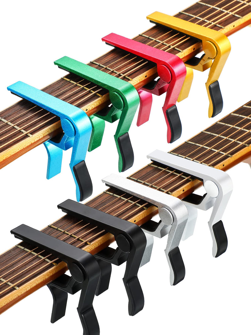 8 Pieces Guitar Capo Guitar Accessories Capo Aluminum Metal Universal Guitar Clamp Capo Electric Guitar Capo Clamp for Various Types Lightweight String Instrument