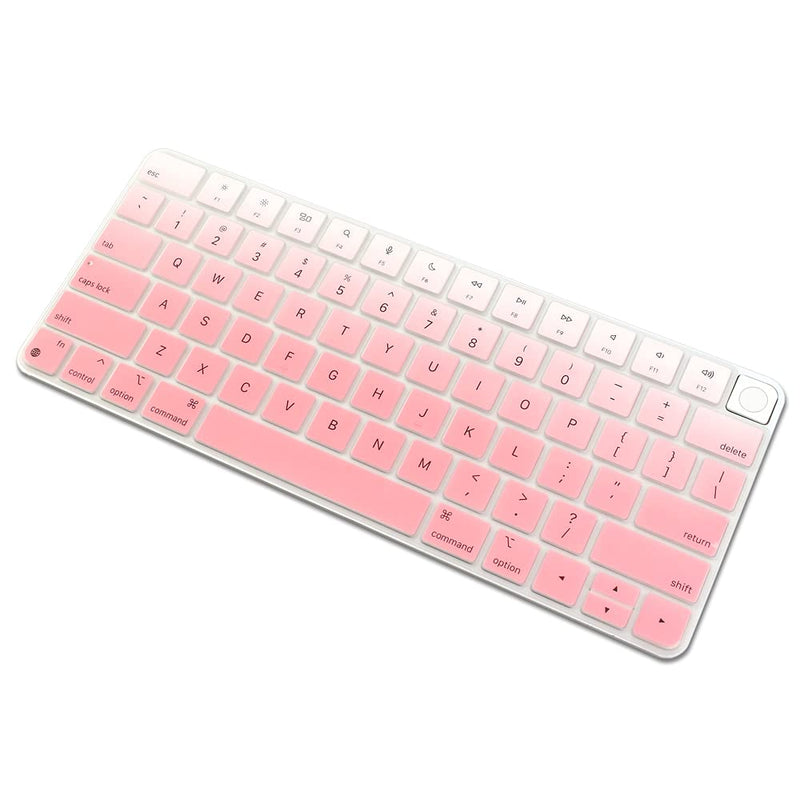 ProElife Keyboard Cover Skin for Apple Magic Keyboard 3 (with Touch ID, Model: A2449, for 2021 iMac 24'' & 2022 Mac Studio with Silicon Chip) Accessories Ultra Thin Silicone Protector (Ombre Pink) Ombre Pink