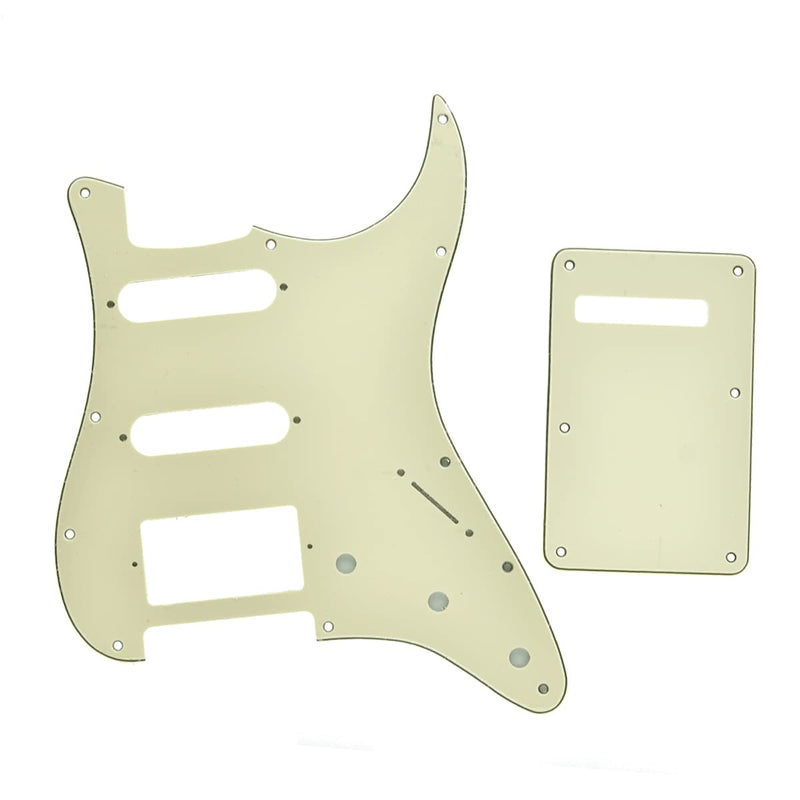 [AUSTRALIA] - Dopro Strat HSS Guitar Pickguard ST Back Plate Tremolo Cover for USA/Mexican FD Aged White 3 Ply 