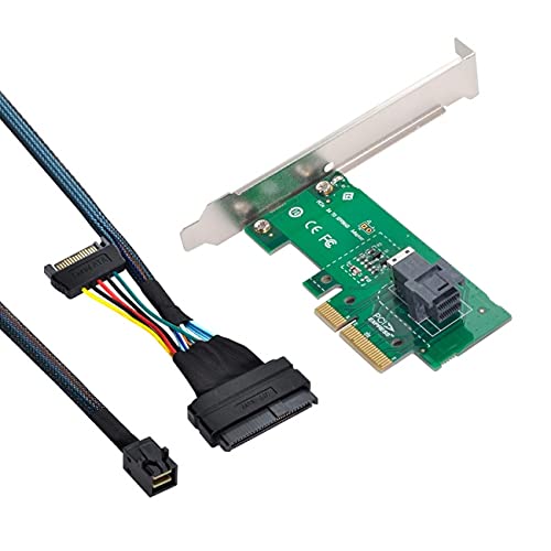 NFHK PCI-E 3.0 4.0 to SFF-8643 Card Adapter and U.2 U2 SFF-8639 NVME PCIe SSD Cable for Mainboard SSD SFF-8643 Card Adapter & SSD Cable