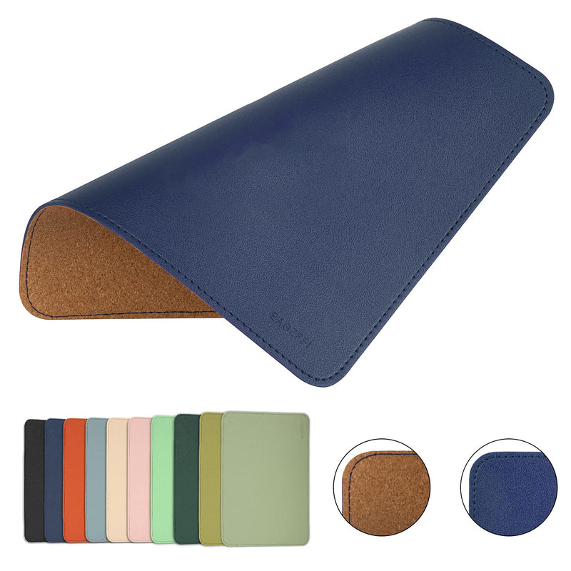 Leather Mouse Pad,Wood Mouse Pad,Double Side Mouse Pad,Stitched Edges,Waterproof Computer Mouse Pads for Laptop,Office & Home,1 Pack,8inch11inch,EAGZFFI (Blue) BLUE