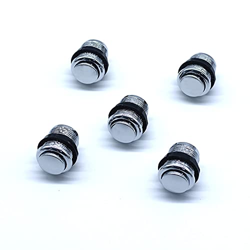 Arcity 5 Pcs 24mm Arcade Push Buttons Round Chrome Plated Silver Jamma MAME Video Game Parts Console Machine DIY New, HY-SHANL116
