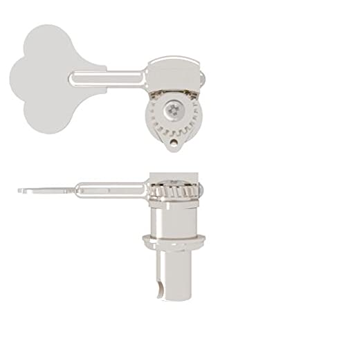Hipshot HB6 1/2" Ultralite Bass Tuner, Clover Key, Treble Side, SHINY CHROME