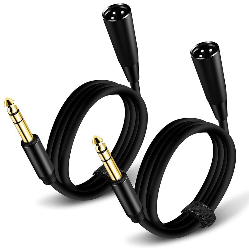 1/4 Inch TRS to XLR Cable 10Ft 2pack, 6.35mm Male to XLR 3 pin Male Balanced Cable,for Microphone, Audio Mixer, Speaker, Studio and More 10Ft-[2pack]