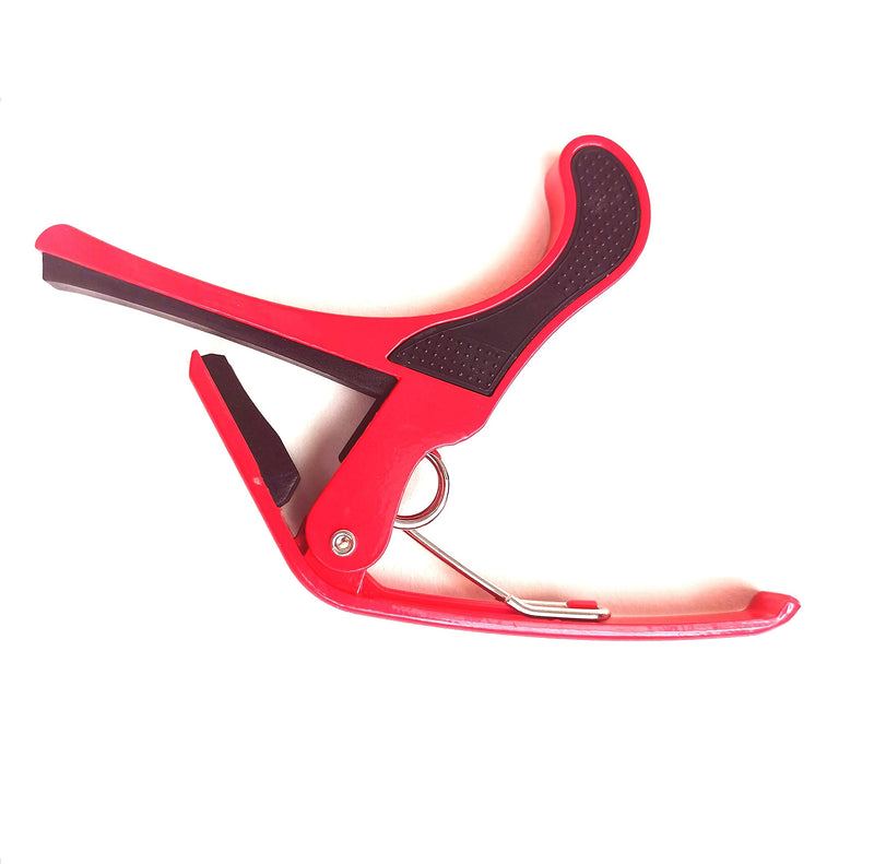 Professinal Metal Capo for Acoustic Guitars Electric Bass (Red) Red