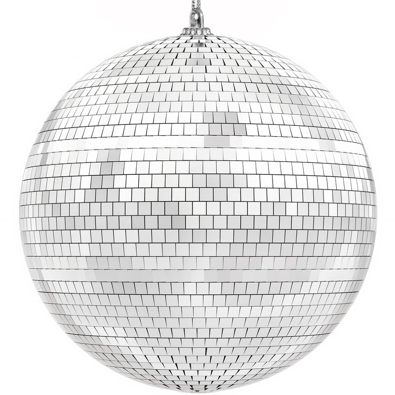 The Dreidel Company Mirror Ball 8" Inch with Attached String for Hanging Ring, Reflects Light, Party Favor (Single) Single