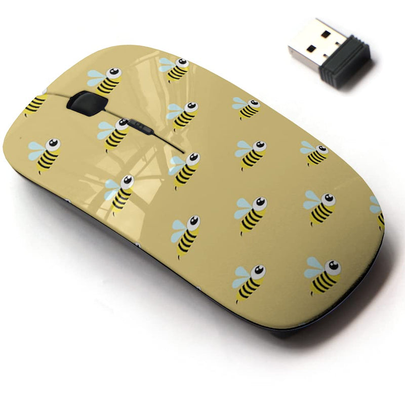 2.4G Wireless Mouse with Cute Pattern Design for All Laptops and Desktops with Nano Receiver - wasp bee Bumblebee Pattern