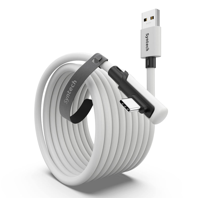 Syntech Link Cable 16 FT Compatible with Meta/Oculus Quest 3, Quest2/Pro/Pico4 Accessories and PC/SteamVR, High Speed PC Data Transfer, USB 3.0 to USB C Cable for VR Headset 16ft White