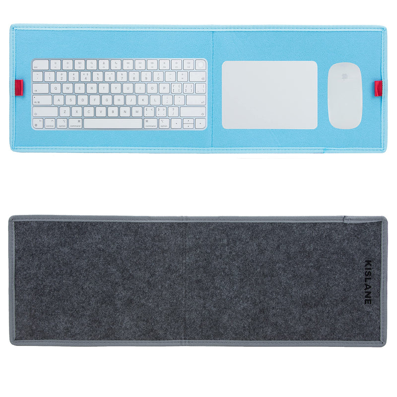 KISLANE 2 Pack Keyboard Mat Compatible with iMac Magic Keyboard, Magic Mouse, Magic Trackpad, 2 Pieces Mini Keyboard Mat for Easy Moving (Grey+Ice Blue) Grey+Ice Blue
