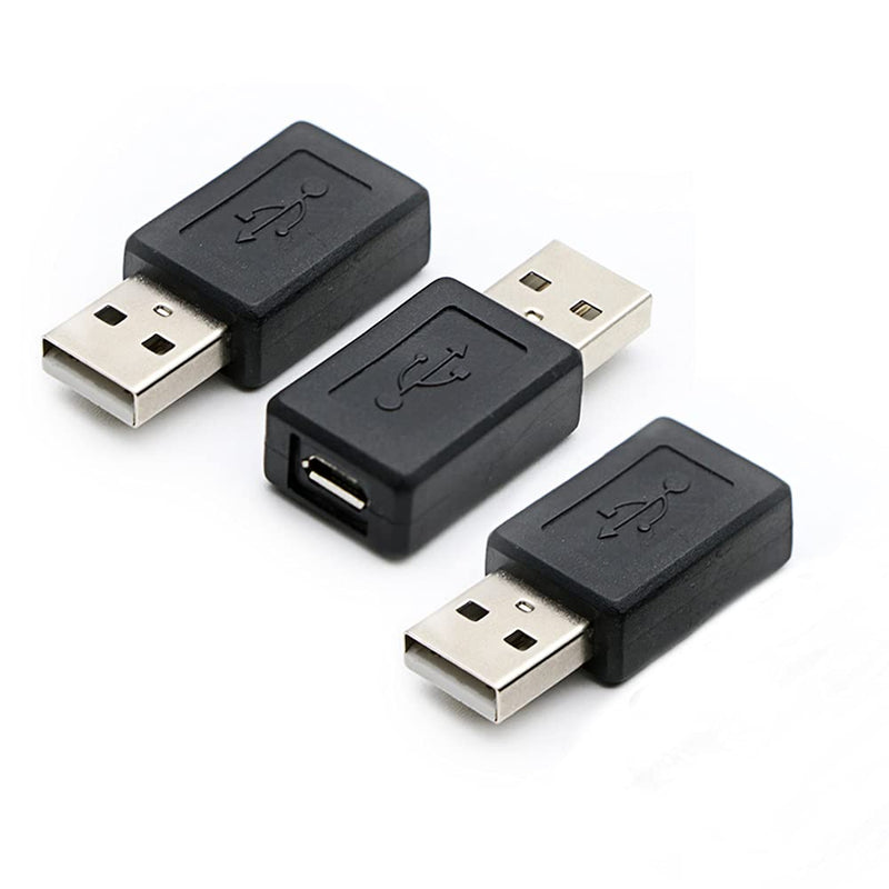 3 Pack USB 2.0 A Male to USB Micro Female Adapter Converter