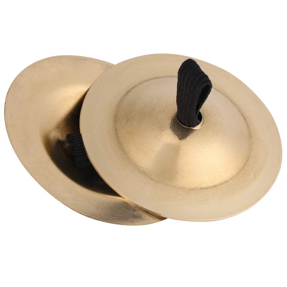 Finger Cymbals, 2pcs Belly Dance Finger Cymbals Brass Finger Dancing Zills Musical Instrument Dancing Accessory for Dancer Party, Single Hand Operation Only