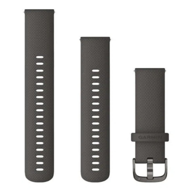 Garmin 18mm Quick Release Silicone, Resin Sports Watch Band, Black, 18mm, Unisex, Standard, Casual Modern Grey 110-195 mm