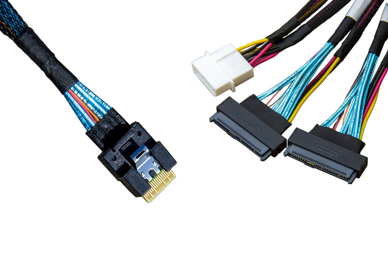 𝐃𝐢𝐋𝐢𝐧𝐤𝐞𝐫 𝐒𝐥𝐢𝐦𝐒𝐀𝐒 8X to 2*𝐔.𝟐 𝐍𝐕𝐌𝐞 Adapter,𝐒𝐅𝐅-𝟖𝟔𝟓𝟒 74pin to 2*𝐒𝐅𝐅-𝟖𝟔𝟑𝟗 68pin Cable with Power, 75CM(Broadcom MPN 05-60005-00，CBL-SAST-0953)