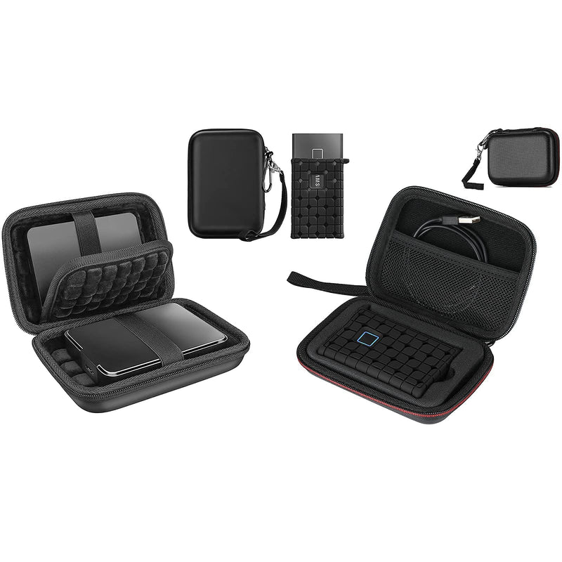 ProCase Hard Drive Case 2.5 Inch Bundle with ProCase Samsung T7 / T7 Touch Portable SSD Carrying Case with Silicone Cover